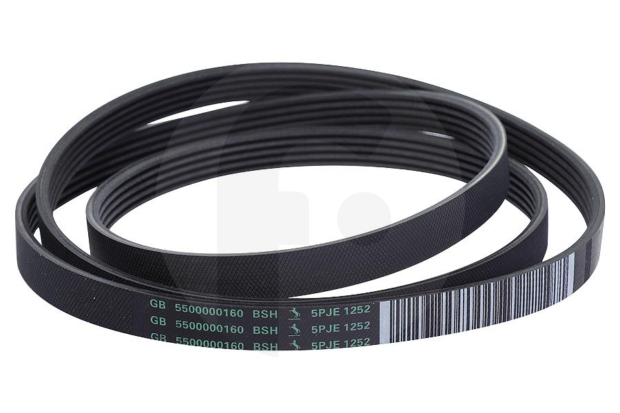 Balay Correa poly-V (correa, correa en v, correa dentada) 1252J5 TEM para Bosch, Siemens y otros lavadora 678914, 00678914 adecuado para entre otros WLX18060IN, WM10E262CY, WS10F468TI
