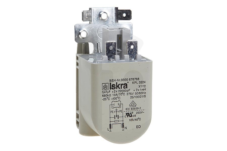 Balay 623842, 00623842 Lavadora Condensador supresión de interferencia para lavadora 623842 adecuado para entre otros WAE24194, WT46Y780, WAS28743NL