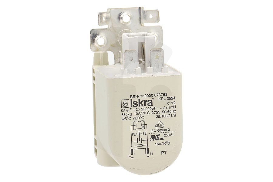 Balay 00623842 Lavadora Condensador supresión de interferencia para Bosch, Siemens y otros lavadora 623842 adecuado para entre otros WAE24194, WT46Y780, WAS28743NL