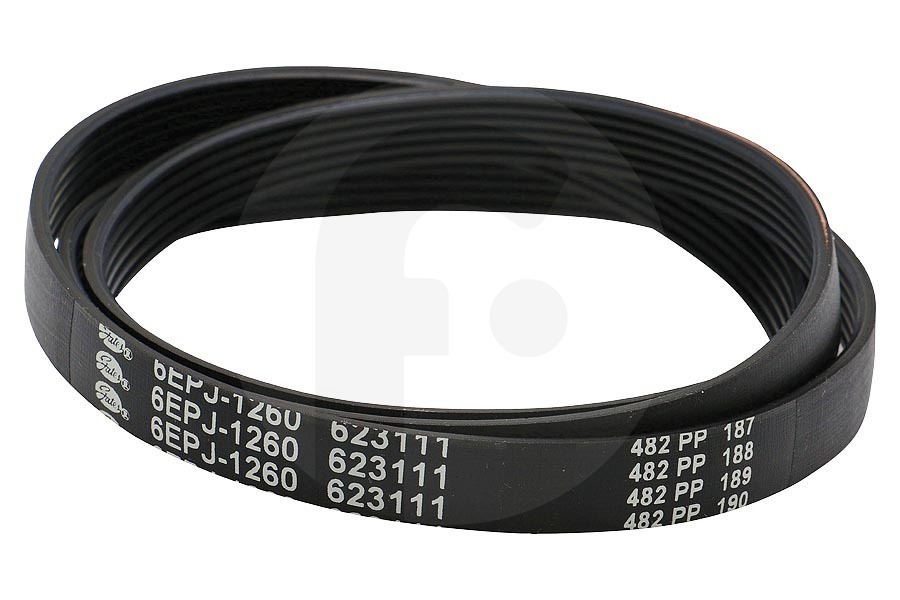 Hisense Lavadora Correa Poli-V (correa en V, correa dentada) 6EPJ 1260 para Gorenje y otros lavadora 623111 adecuado para entre otros WEI84CA, WFGA90141VM