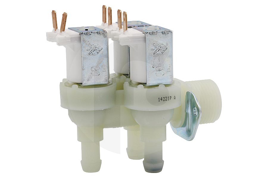 Miele Lavadora Válvula de entrada (válvula eléctrica, válvula de entrada de agua, medidor de flujo) triple cuadrada para Miele lavadora 1678013