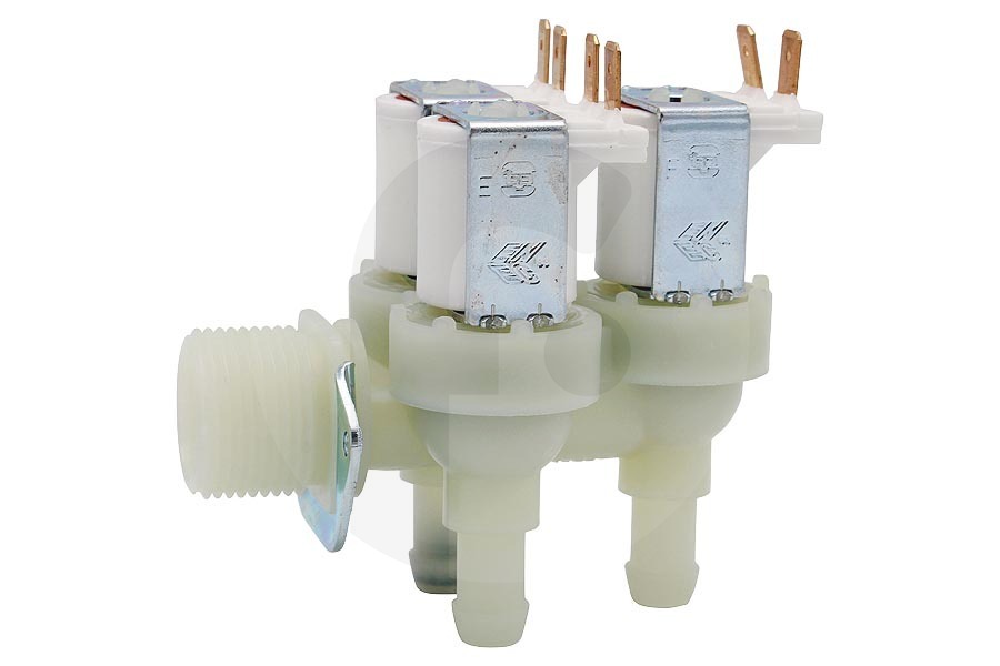 Miele Lavadora Válvula de entrada (válvula eléctrica, válvula de entrada de agua, medidor de flujo) triple cuadrada para Miele lavadora 1678013