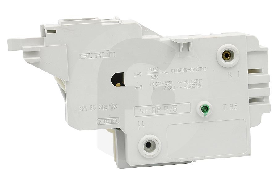 Whirlpool Lavadora Relé de puerta (bloqueo de la puerta, interruptor de la puerta, dispositivo de seguridad de la puerta) para Whirlpool y otros lavadora de carga superior 481010474505 adecuado para entre otros AWE7335, AWE10633, WATPLUS520