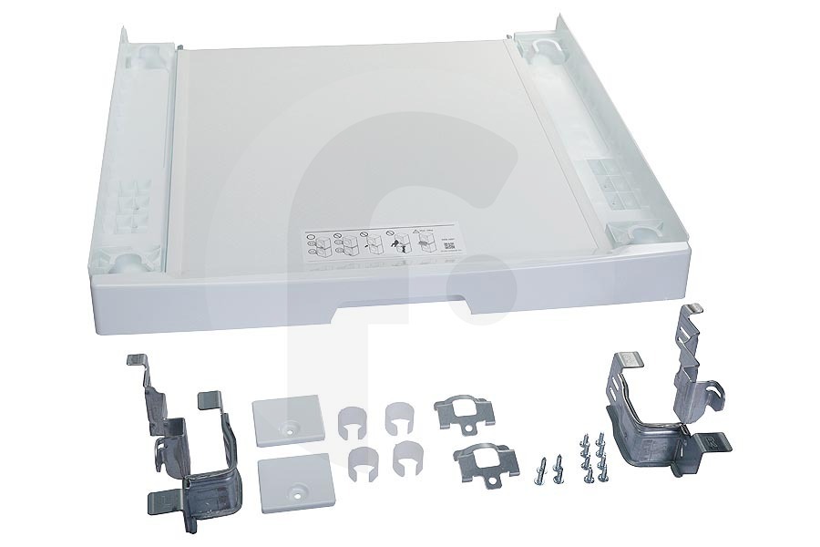 Samsung Lavadora Samsung marco intermedio (pieza intermedia, kit de superposición, pieza de conexión) para lavadora y secadora SKK-UDW adecuado para entre otros WW90T986ASH / S2, WW90T986ASE / S2, WW90T936ASH / S2