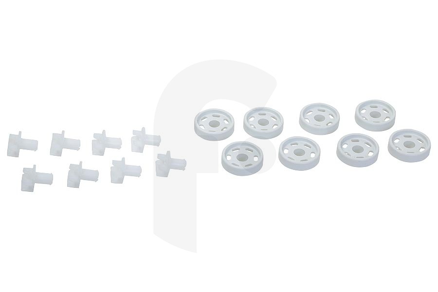 AEG Lavavajillas Ruedas de la cesta inferior juego de 8 para AEG, Electrolux y otros lavavajillas 4071300307 adecuado para entre otros Favorit 3020-5020-70801