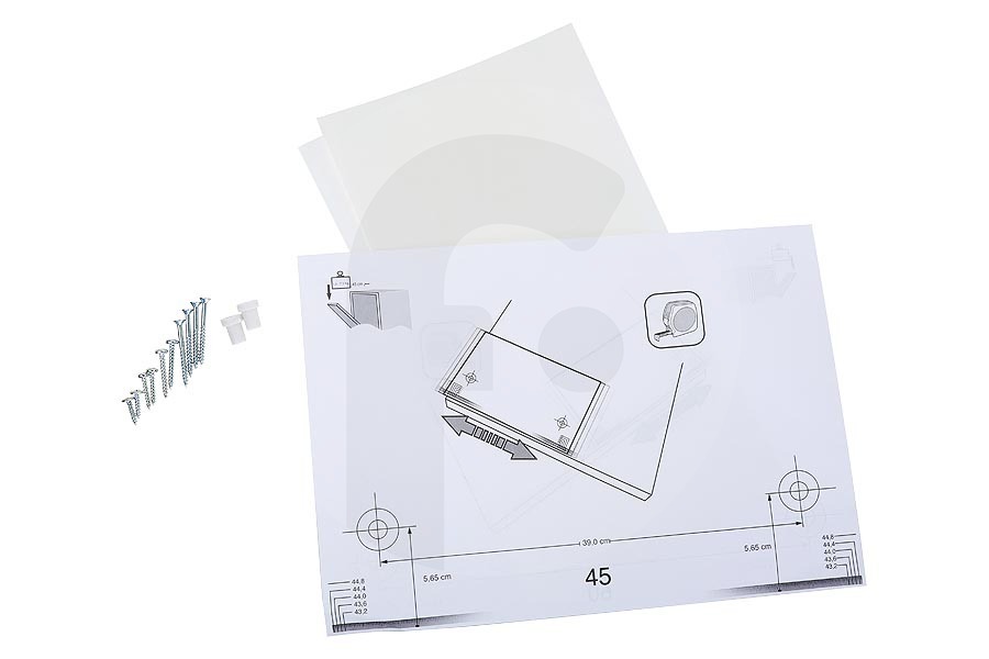 Hotpoint-ariston 534183, C00534183 Lavavajillas Juego de fijación (instalación 60cm) lavavajillas 256870 adecuado para entre otros Adecuado