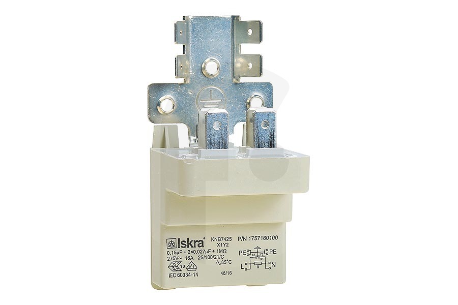 Elektra-bregenz Beko condensador de supresión de interferencias (filtro de supresión de interferencia) lavavajillas 1757160100 apto para entre otros GSN1580, GIN1220, DFN1423