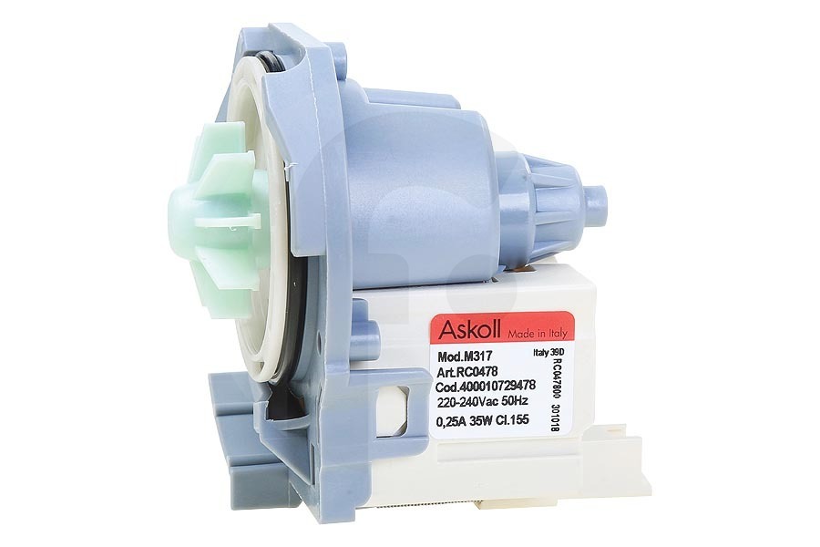 Whirlpool Lavavajillas Bomba de desagüe (bomba de agua) excl. cuerpo de la bomba Askoll para Whirlpool y otros lavavajillas 481010751595