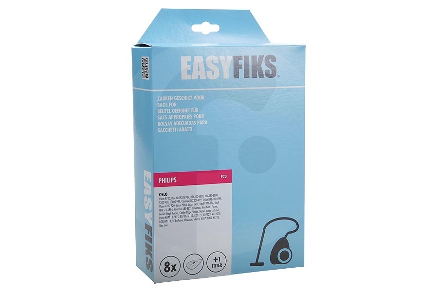 Easyfiks  Type Oslo Bolsas Aspiradora para Philips HR6938OSH adecuado para entre otros HR-6939-P 50-78 T 540-560