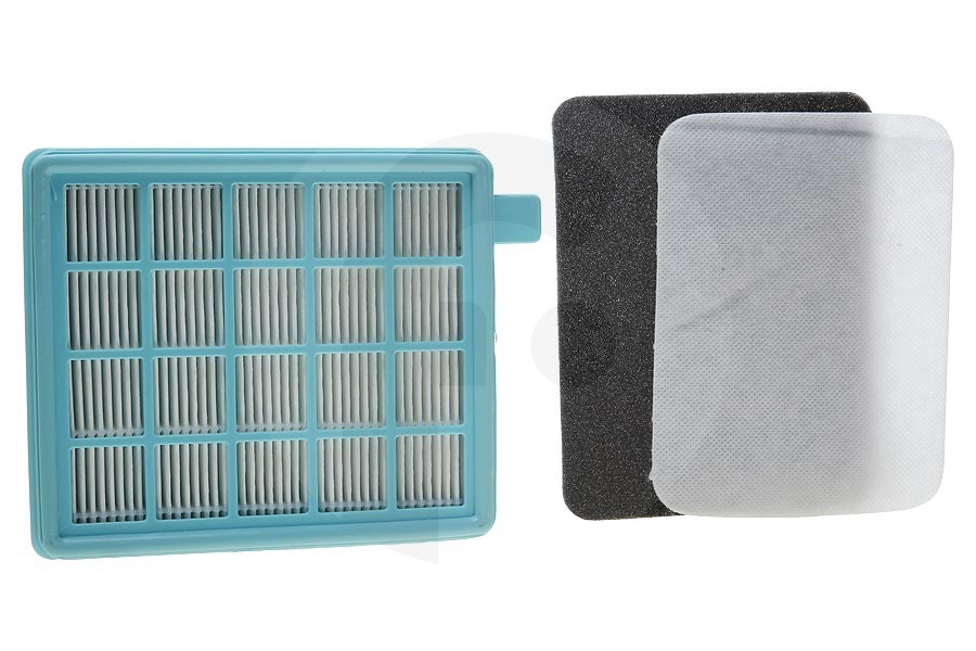 Philips 432200493803 HEPA set de filtro (alergia) para Philips celeste 146x126x35mm aspiradora 432200493801 adecuado para entre otros FC8470, FC8471, FC8472, FC9322, FC9531