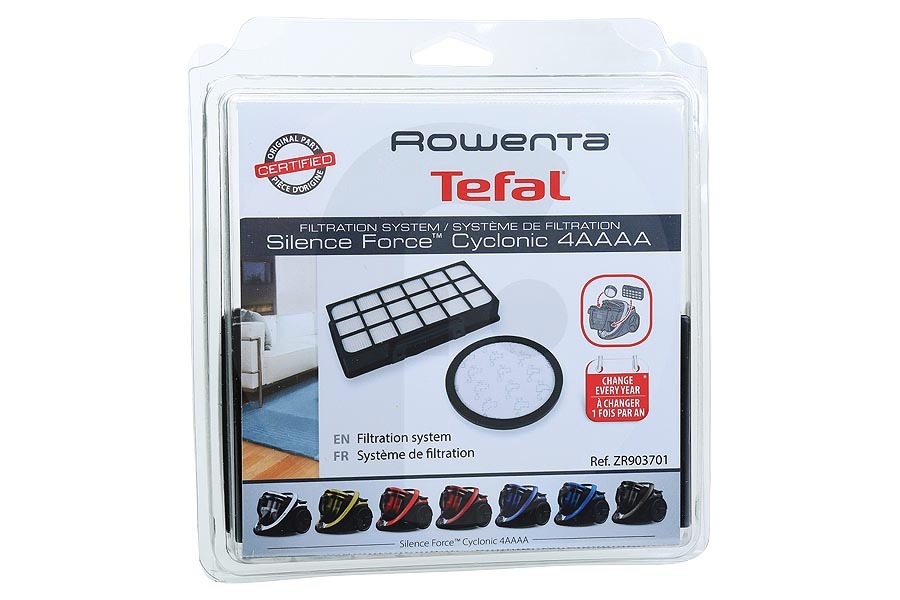 Rowenta Aspiradora Set de filtros Silence Force Cyclonic 4AAAA con filtro de motor y microfiltro para Rowenta y otros aspiradora ZR903701