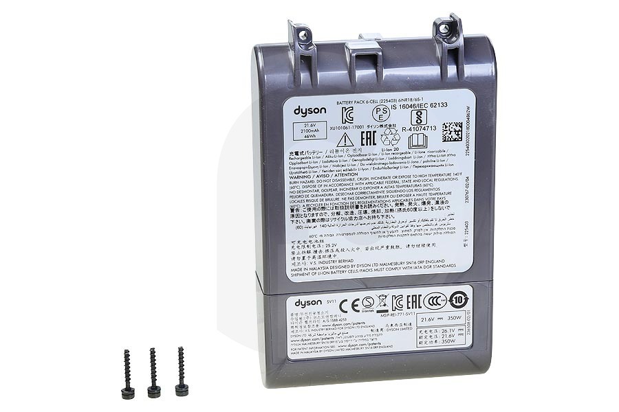 Dyson 96867002 Aspiradora Batería Dyson para aspiradora 968670-02 adecuado para entre otros SV11 Absoluto, SV11 Animal