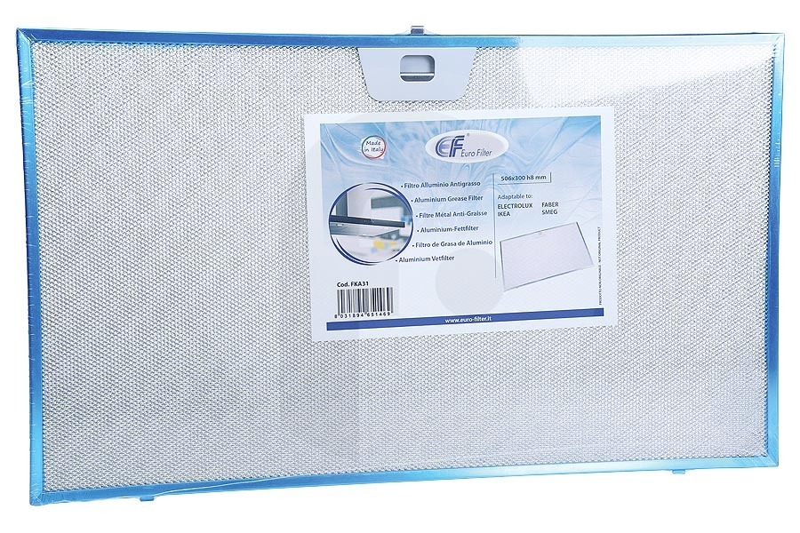 Valberg Eurofilter filtro de grasa (filtro de metal, filtro de aluminio) campana extractora 4055135349 apto para entre otros EFC62380OX, Ikea Luftig
