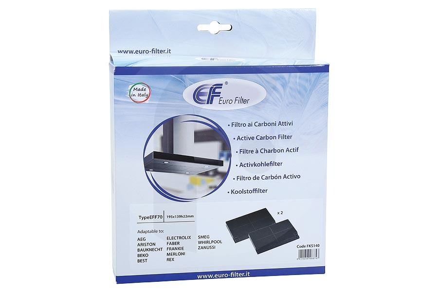 Altus Eurofilter filtro de carbón universal (filtro de carbón activado) rectangular EFF70 campana extractora C00308166 apto para entre otros AGS, HA19VT, AGMMT