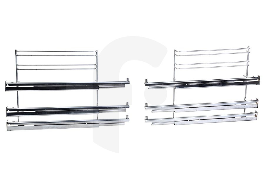 Siemens Horno Guías extensibles (telescópicas) de 3 partes izquierda y derecha para horno Bosch, Siemens y otros 17007521 apto para entre otros HB38GB570, HBA23B550, HB33GU530
