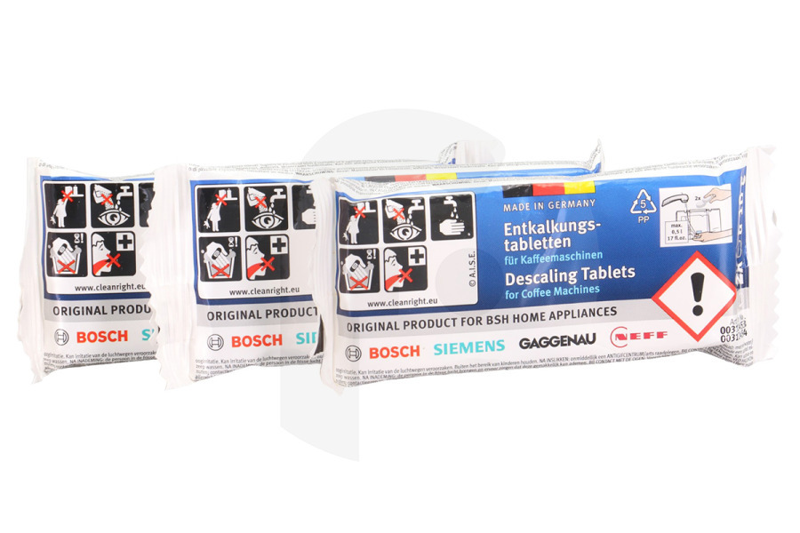 Bosch Cafetera Tabletas descalcificadoras para máquina de café automática 311864, 00311864