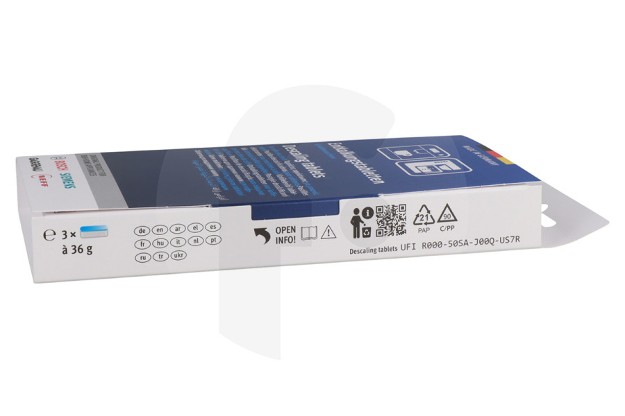 Bosch Cafetera TCZ8002 Tabletas de descalcificación/antisarro para cafetera 00311819