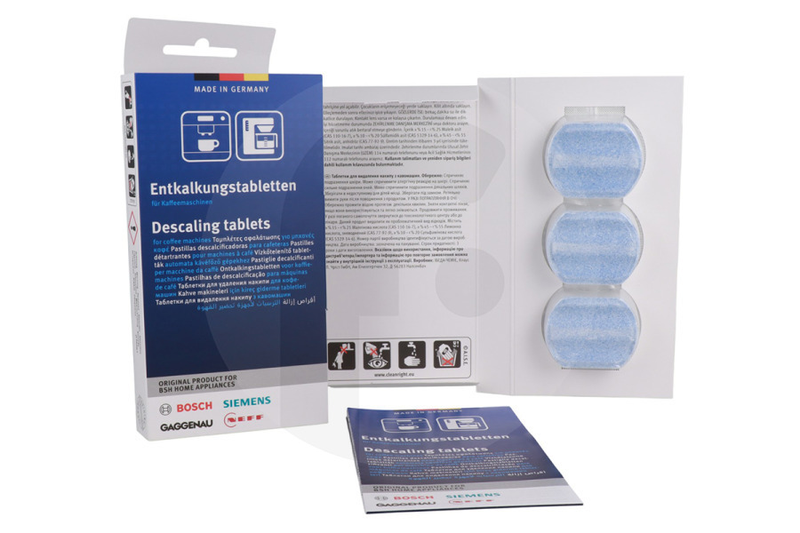 Bosch Cafetera TCZ8002 Tabletas de descalcificación/antisarro para cafetera 00311819