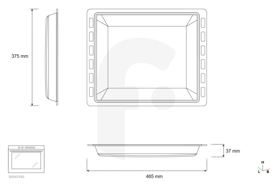 Siemens Horno Bandeja/placa para hornear para horno 435847