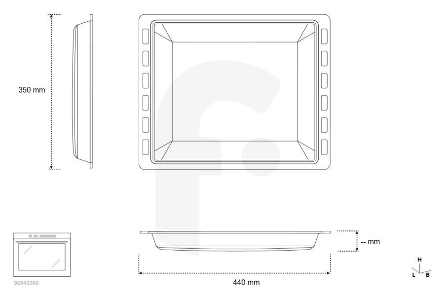 Bosch Microondas Bandeja de horno (fuente de horno, bandeja recoge grasas) esmaltada para, entre otros, Bosch, Siemens microondas combinado 441177, 00441177