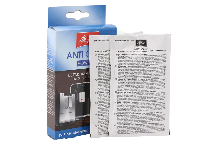 Melitta 6782669 Cafetera Melitta descalcificador en polvo (2 x 40gr) cafetera espresso 6739430 apto para entre otros polvo