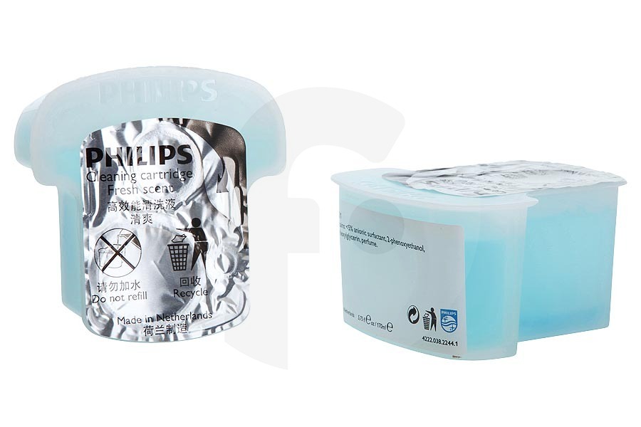 Philips Maquinilla de afeitar Limpiador (smartclean jc302/50 cartucho - 2 piezas) maquinilla de afeitar JC302/50 maquinilla de afeitar JC302/50 adecuado para entre otros Máquina de afeitar 9000 sistema SmartClean