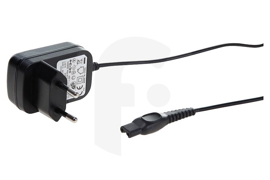 Philips Maquinilla de afeitar Adaptador (cable de carga, cargador) negro para Philips afeitadora 272217190129, CRP136/01 adecuado para entre otros QC5350 / 80, PT876, RQ1260