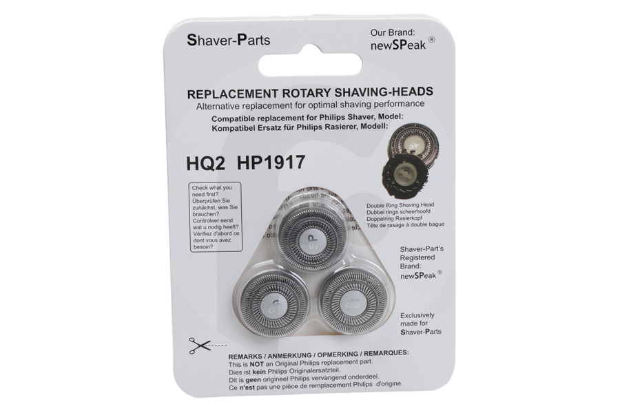 Philips 4313042946158 Maquinilla de afeitar Cabezal de afeitado para afeitadora HQ2, HP1917, 4313042526305 adecuado para entre otros HQ2, HP1917