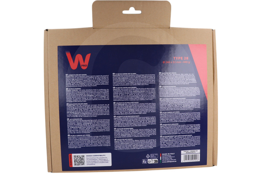 Electrolux Campana extractora Filtro de carbón Tipo 28 / Dkf606 (Ø240 X 32 mm) campana extractora 484000008576, CHF28