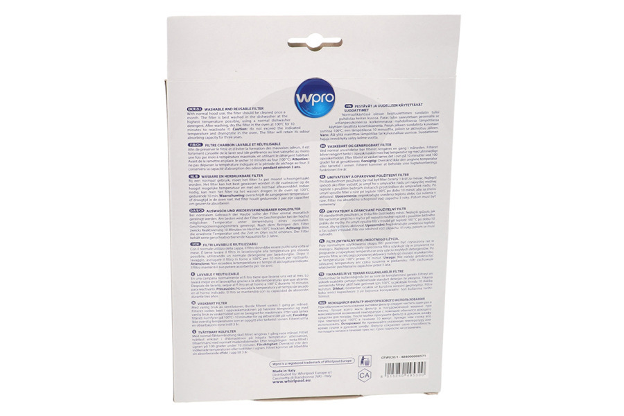 Electrolux Campana extractora Filtro de carbón Tipo 20 / Dkf43 (220X180X20 Mm) campana extractora 480181700586, CFW020B