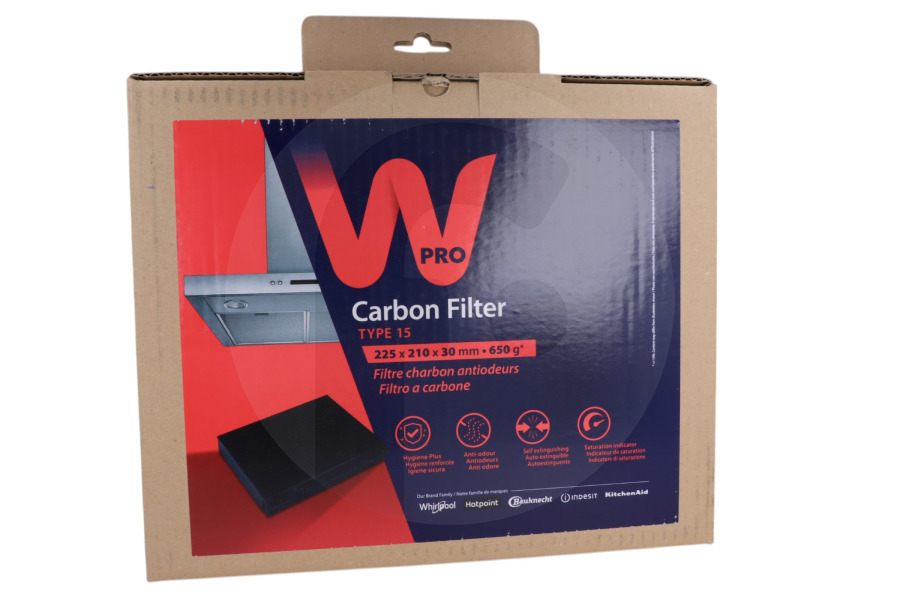 Electrolux Campana extractora Wpro filtro de carbón campana extractora type 15, CHF15/1, 484000008575