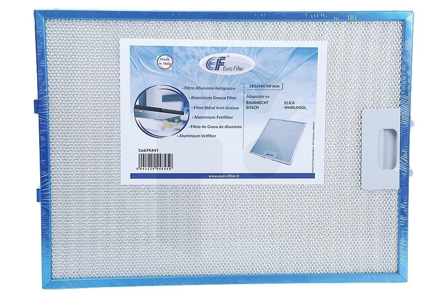 Electrolux Eurofilter filtro de grasa (filtro de metal, filtro de aluminio) campana extractora 480122102174 apto para entre otros AKR645, DF5563, AKR437