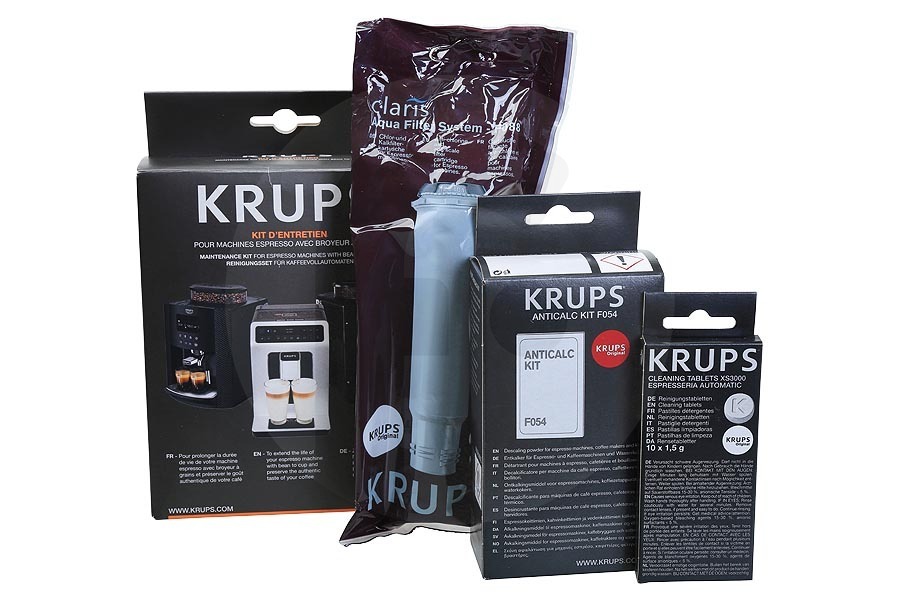 Krups Cafetera Krups kit de mantenimiento (kit de limpieza) cafetera XS530010 apto para entre otros Máquina de café espresso con molinillo de granos