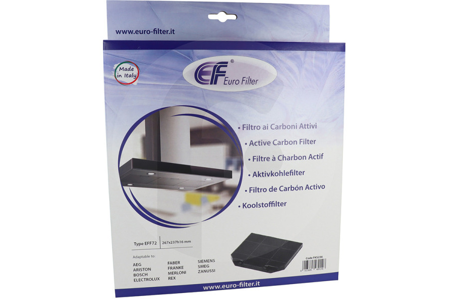 Electrolux Campana extractora Filtro de carbón Tipo EFF72 267x237x16mm Campana extractora 9029793636