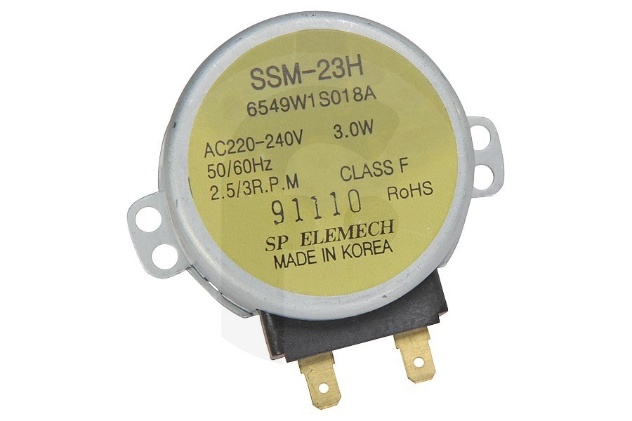 Bosch LG motor (motor de accionamiento) 3W para plato giratorio microondas 2,5/3 RPM 6549W1S018A apto para entre otros MP9483SL, MP9482S