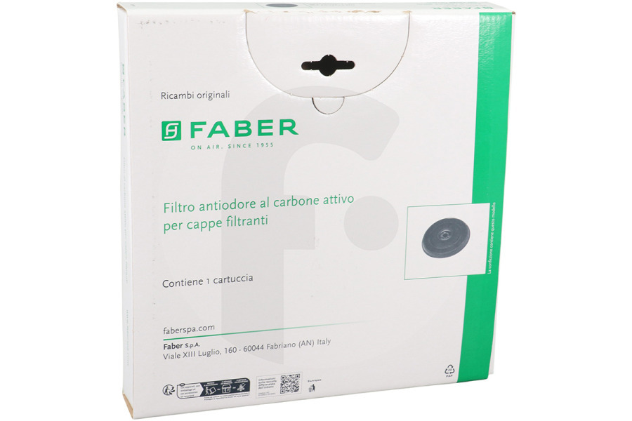 Electrolux Campana extractora Filtro de carbono Faber EFF57 redondo F1 para campana extractora 112.0157.238